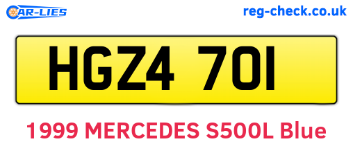 HGZ4701 are the vehicle registration plates.