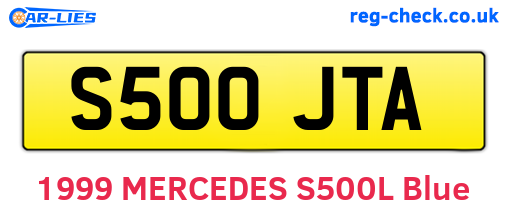 S500JTA are the vehicle registration plates.