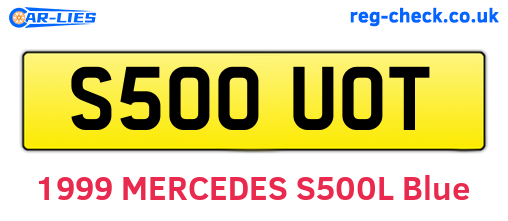 S500UOT are the vehicle registration plates.