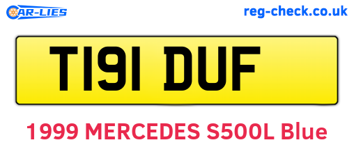 T191DUF are the vehicle registration plates.