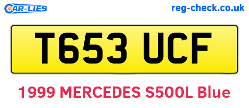 T653UCF are the vehicle registration plates.