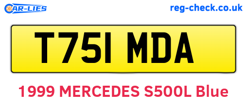 T751MDA are the vehicle registration plates.