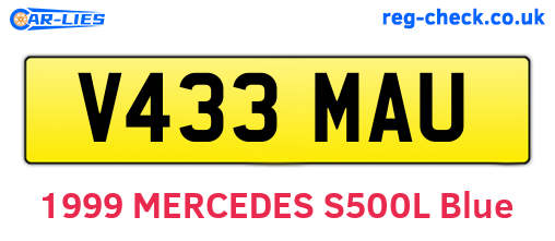 V433MAU are the vehicle registration plates.