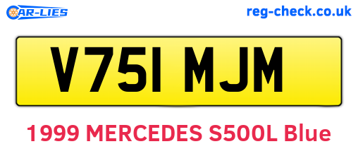 V751MJM are the vehicle registration plates.
