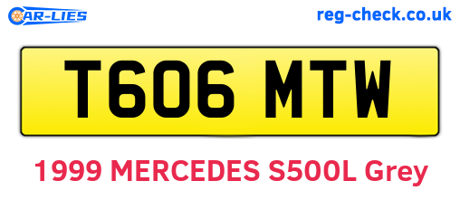 T606MTW are the vehicle registration plates.