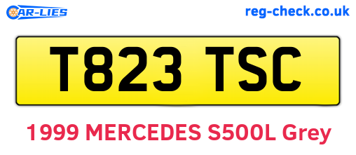 T823TSC are the vehicle registration plates.
