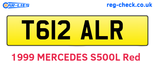 T612ALR are the vehicle registration plates.