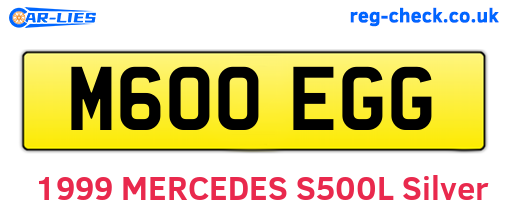 M600EGG are the vehicle registration plates.