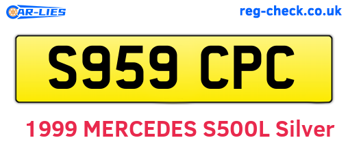 S959CPC are the vehicle registration plates.