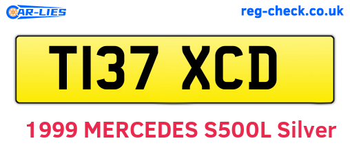 T137XCD are the vehicle registration plates.