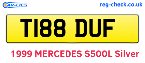 T188DUF are the vehicle registration plates.