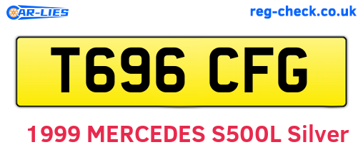 T696CFG are the vehicle registration plates.