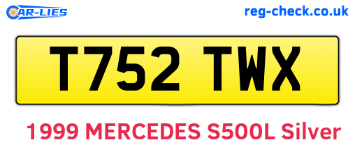 T752TWX are the vehicle registration plates.