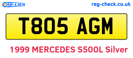 T805AGM are the vehicle registration plates.