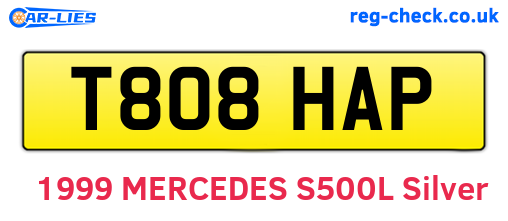 T808HAP are the vehicle registration plates.