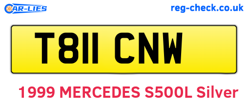 T811CNW are the vehicle registration plates.