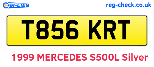 T856KRT are the vehicle registration plates.