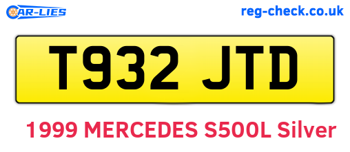 T932JTD are the vehicle registration plates.