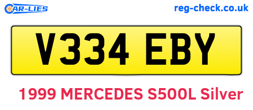 V334EBY are the vehicle registration plates.