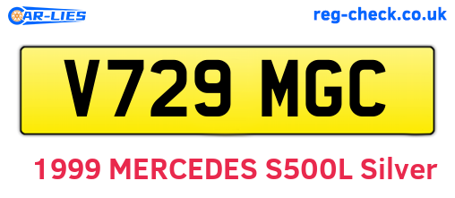 V729MGC are the vehicle registration plates.