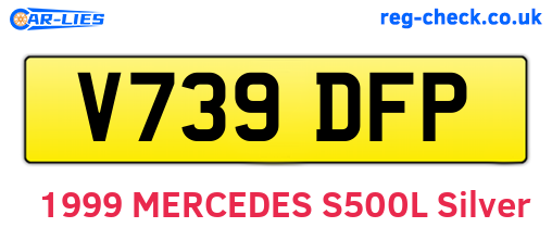 V739DFP are the vehicle registration plates.