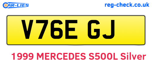 V76EGJ are the vehicle registration plates.
