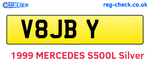 V8JBY are the vehicle registration plates.