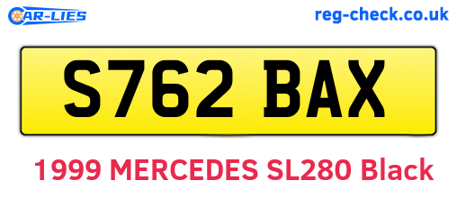 S762BAX are the vehicle registration plates.