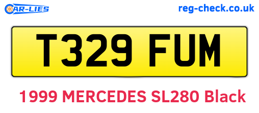 T329FUM are the vehicle registration plates.