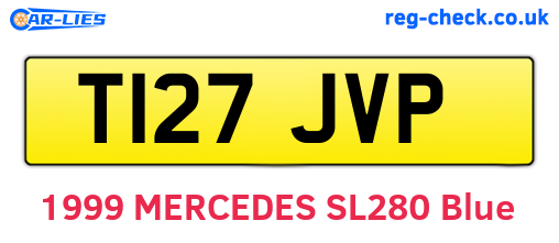 T127JVP are the vehicle registration plates.