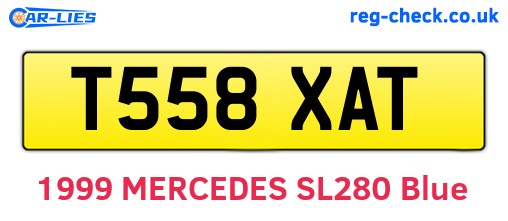T558XAT are the vehicle registration plates.