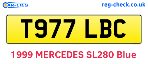T977LBC are the vehicle registration plates.