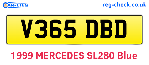 V365DBD are the vehicle registration plates.