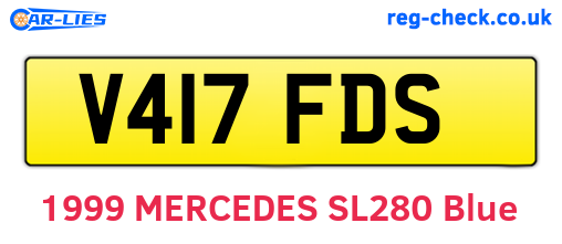 V417FDS are the vehicle registration plates.