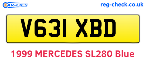 V631XBD are the vehicle registration plates.