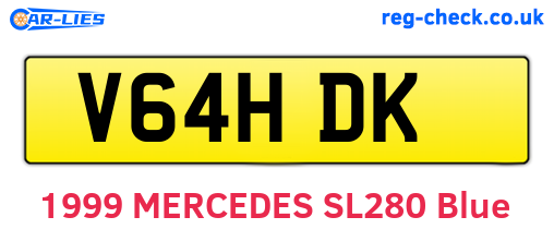 V64HDK are the vehicle registration plates.