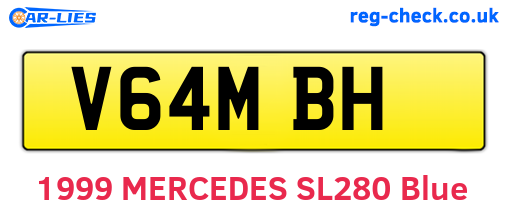 V64MBH are the vehicle registration plates.