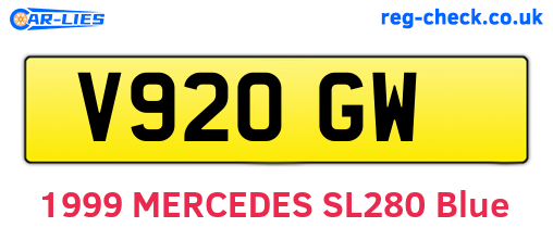 V92OGW are the vehicle registration plates.