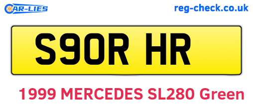 S90RHR are the vehicle registration plates.