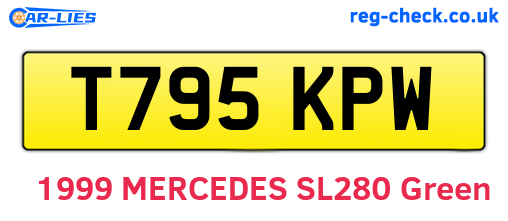 T795KPW are the vehicle registration plates.