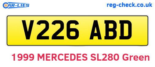 V226ABD are the vehicle registration plates.