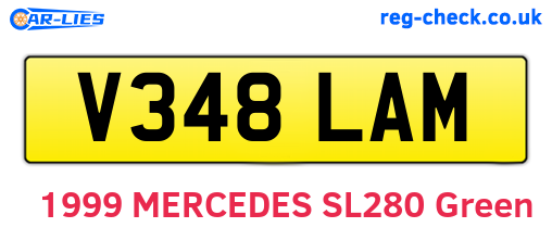 V348LAM are the vehicle registration plates.