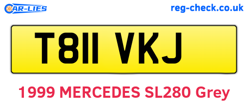T811VKJ are the vehicle registration plates.