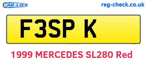 F3SPK are the vehicle registration plates.