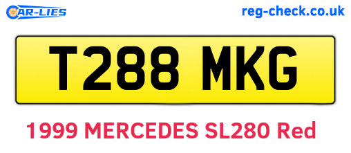 T288MKG are the vehicle registration plates.