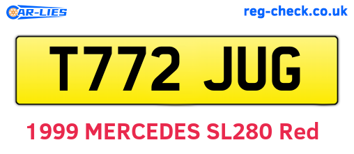 T772JUG are the vehicle registration plates.