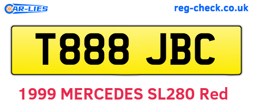T888JBC are the vehicle registration plates.