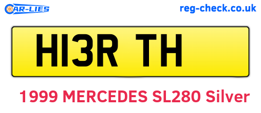H13RTH are the vehicle registration plates.