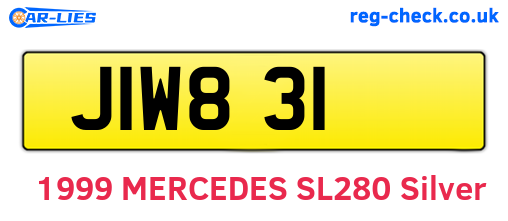JIW831 are the vehicle registration plates.