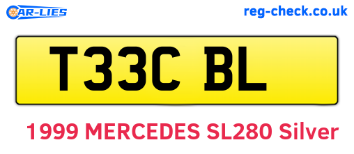 T33CBL are the vehicle registration plates.